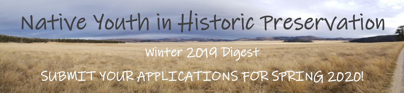Native Youth In Preservation Winter Newsletter 2019