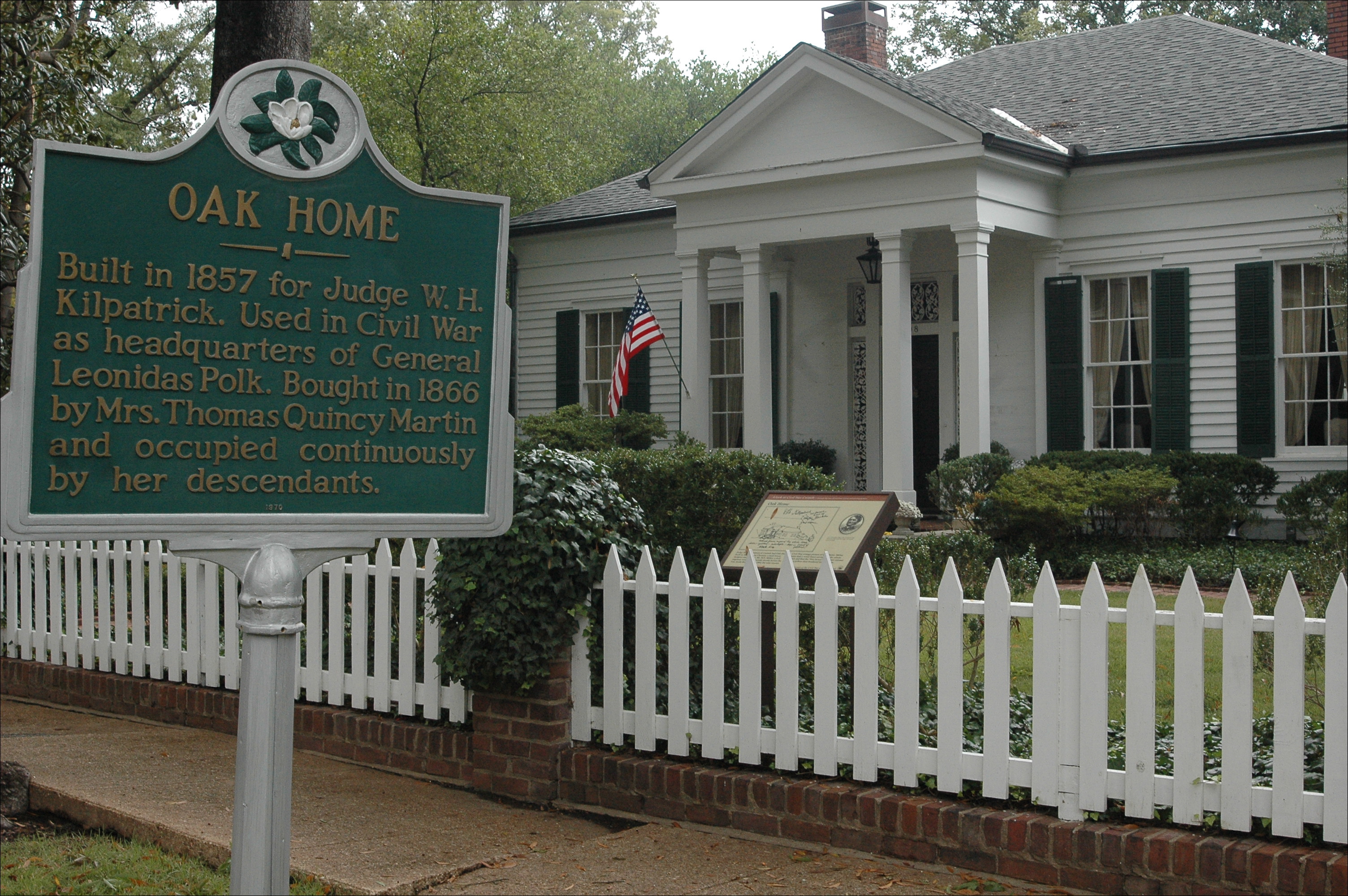 Oak Home built in 1857, a National Historic Landmark and former headquarters for Civil War General Leonidas Polk. Private and located in historic residential district. Photo courtesy: The Daily Corinthian