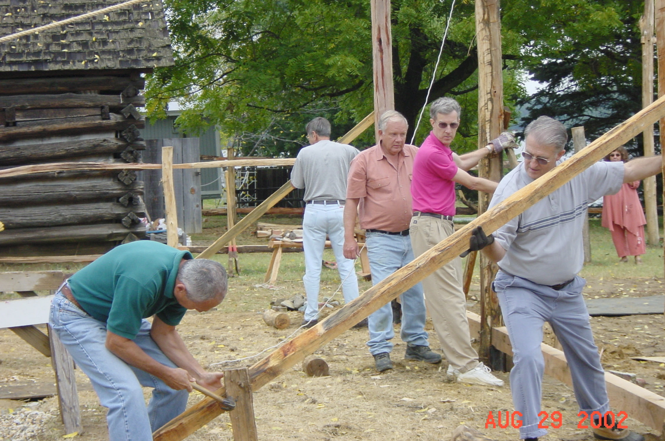 Volunteers, principally members of the Annapolis Woodworkers guild, assisted restoration carpenter Russell Steele through the reconstruction process of The Lord Mayor’s Tenement. Funding for this project was provided in part by the Maryland Heritage Areas Authority.