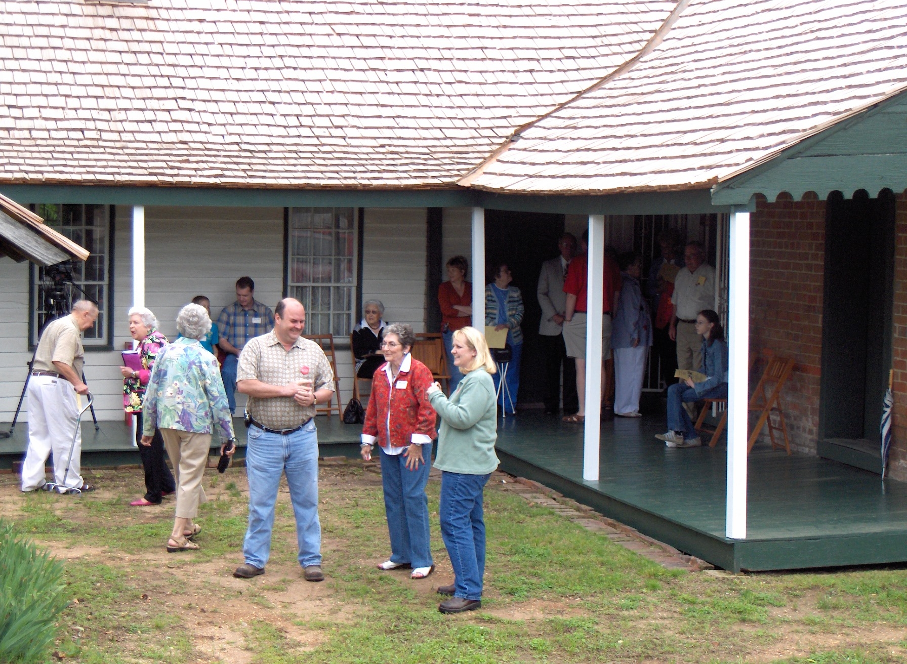 A celebration of the restoration of the roof at Shoppach House in Benton, Arkansas in 2006.