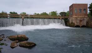 A dam built by the Mammoth Spring Milling Company in the late 1880s is one of the major attractions at Mammoth Spring State Park.
