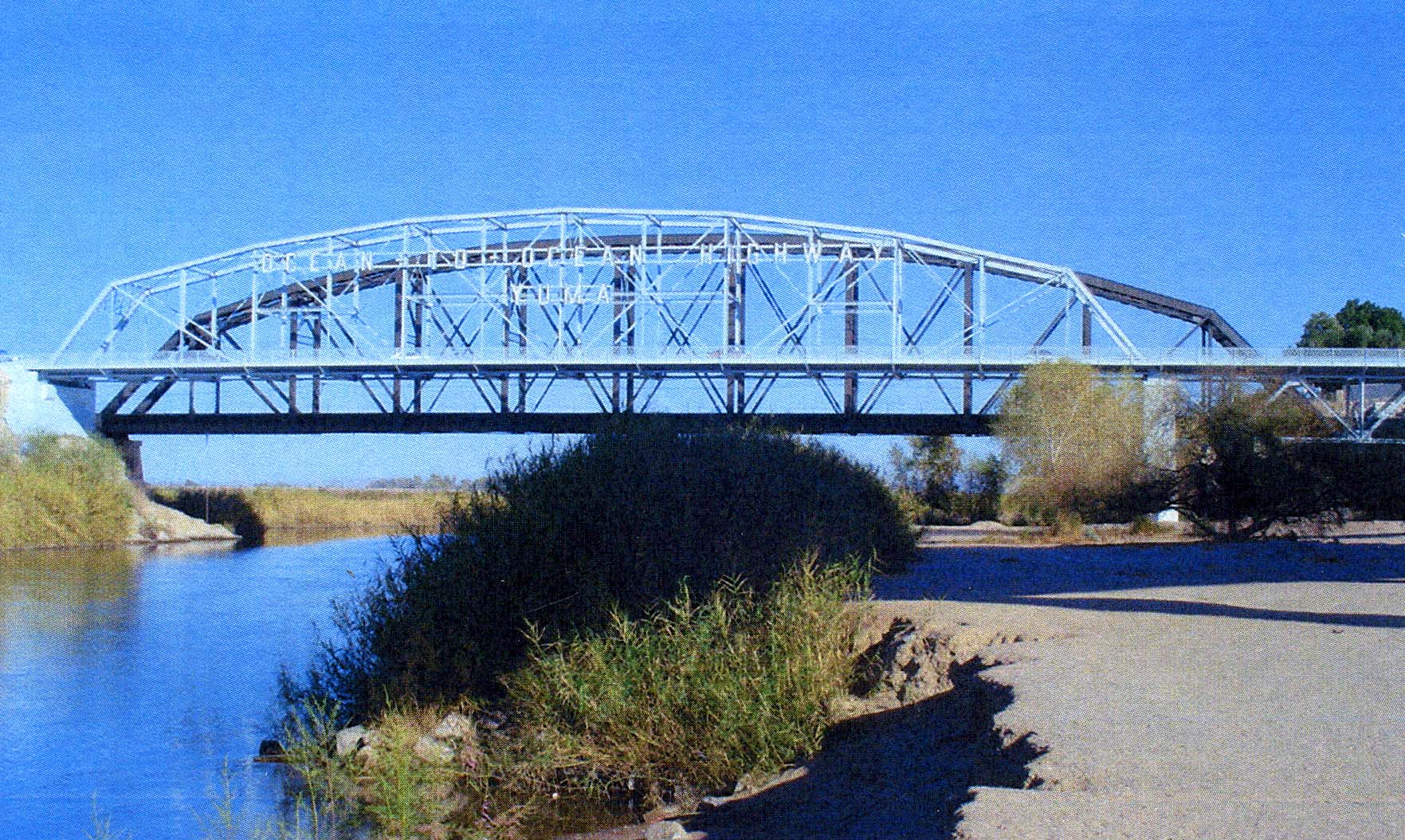 The fully restored Ocean-to-Ocean Bridge, built in 1915 and reopened in 2000, links the City of Yuma and the Quechan Indian Nation.