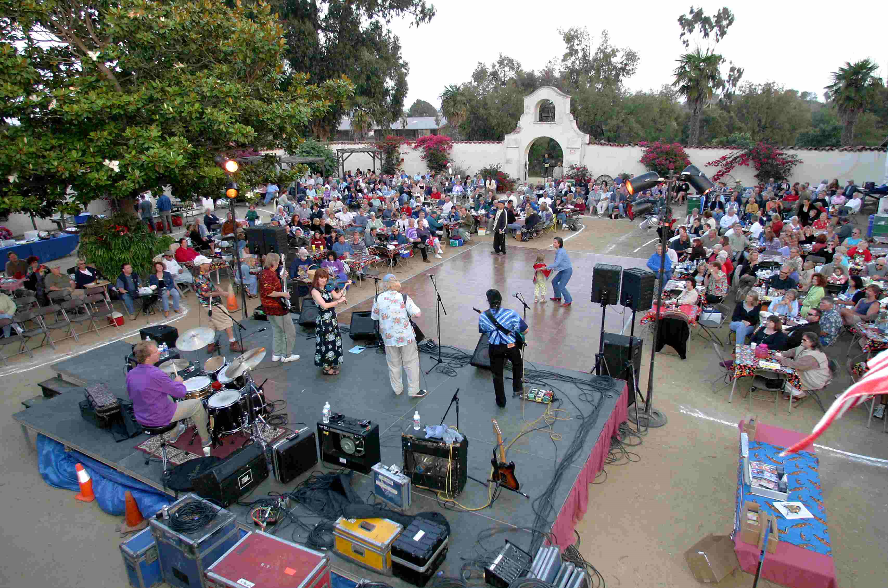 Enjoying a concert at the Olivas Adobe in Ventura, California