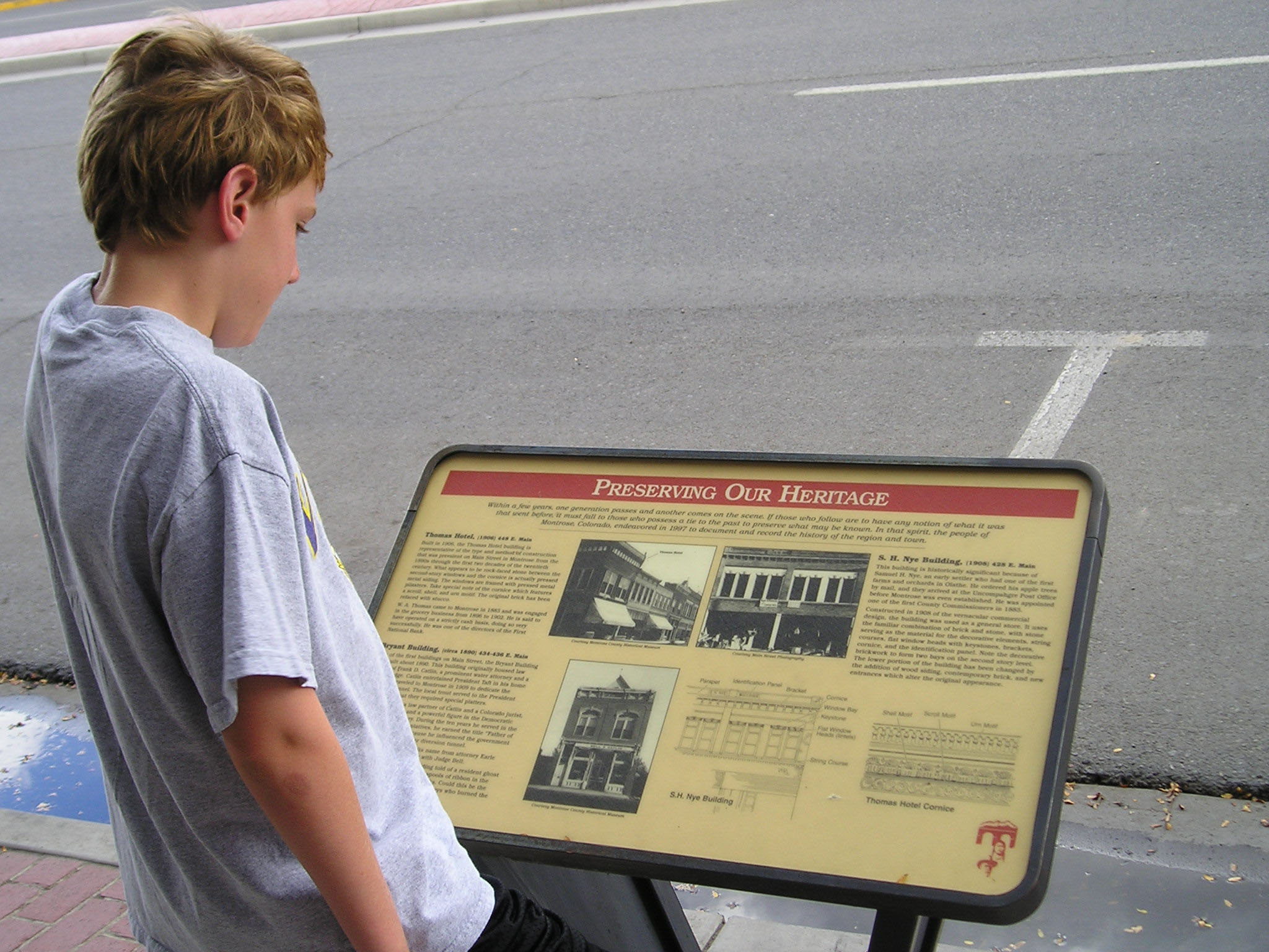 A Downtown Historical Walking Tour in Montrose, Colorado, takes visitors past 12 interpretive signs which tell about the early history of the Uncompahgre Valley.