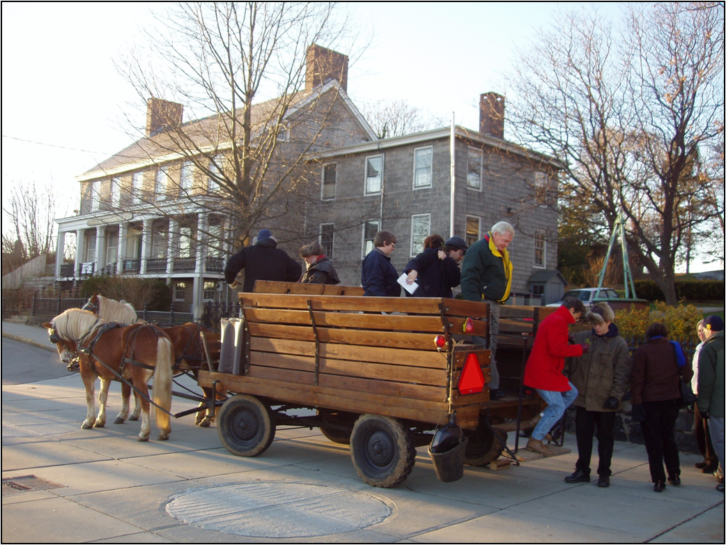A wagon ride in historic New London, Connecticut