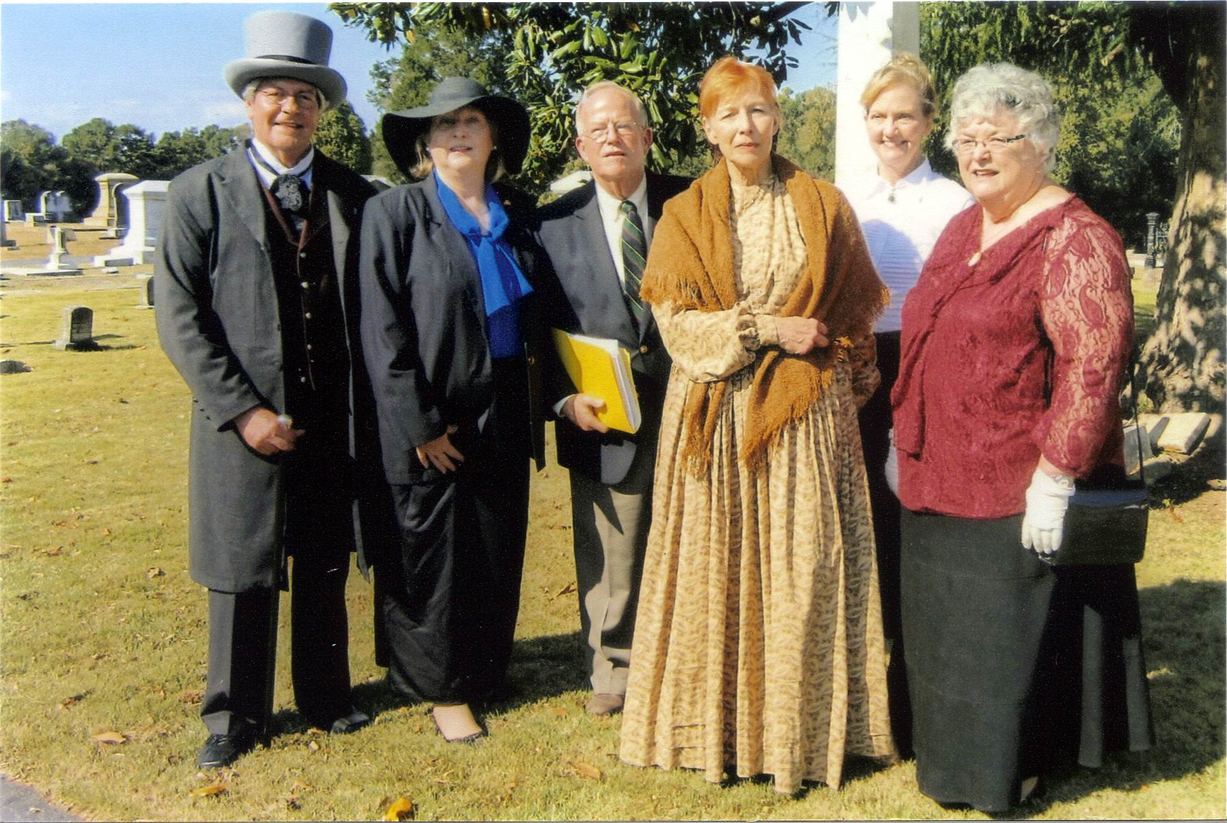 Costumed interpreters lead a tour of Northview Cemetery in Hartwell, Georgia