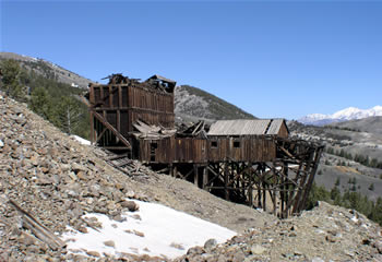 Mackay developed a 20-mile, self-guided interpreted tour of its historic mining sites and structures, such as this mine tramway. Mackay’s Mine Hill Tour attracts hundreds of visitors each year.
