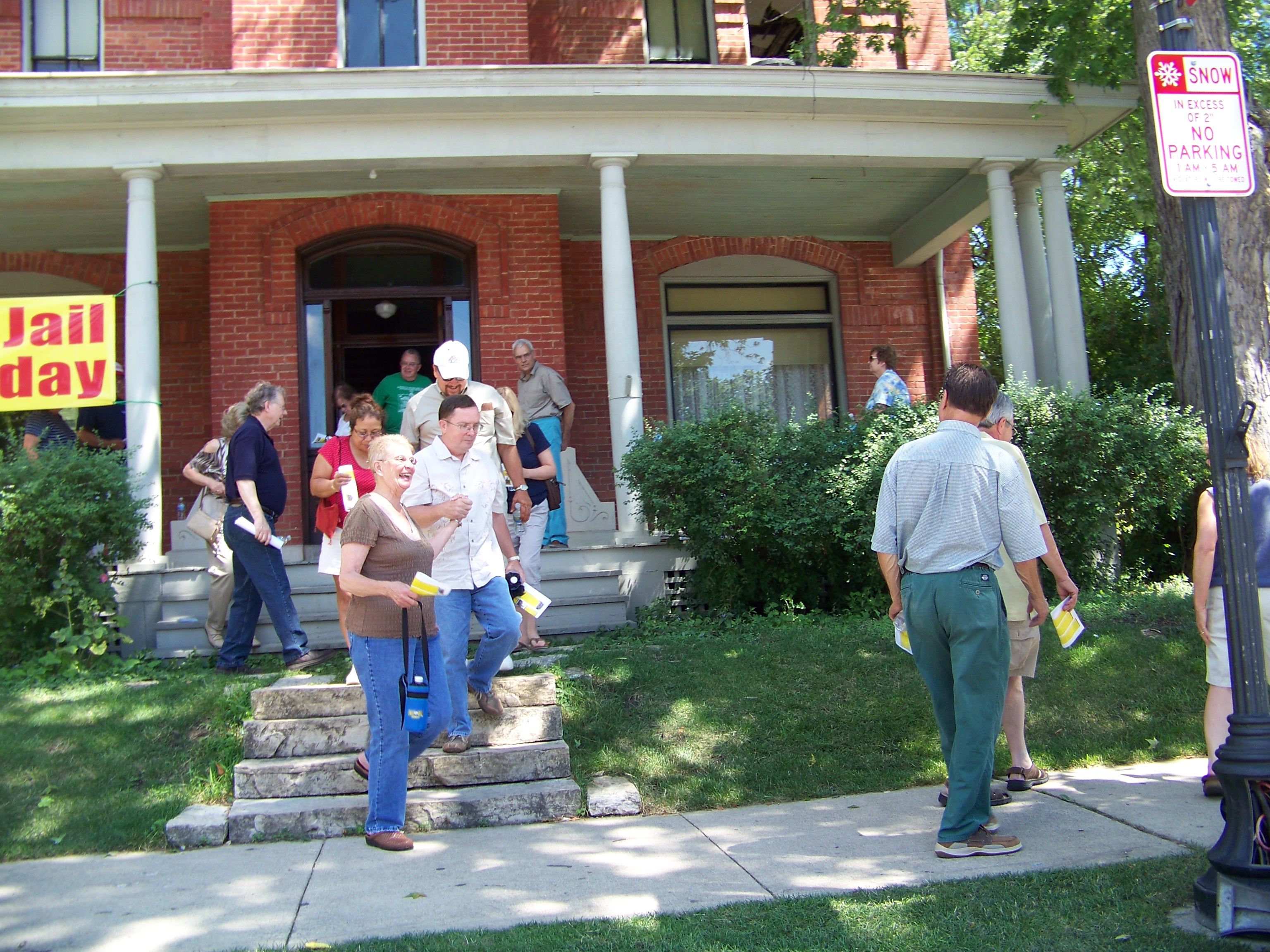 Participants enjoying a tour of the Old Sheriff's House and Jail (1882) in Crown Point, Indiana
