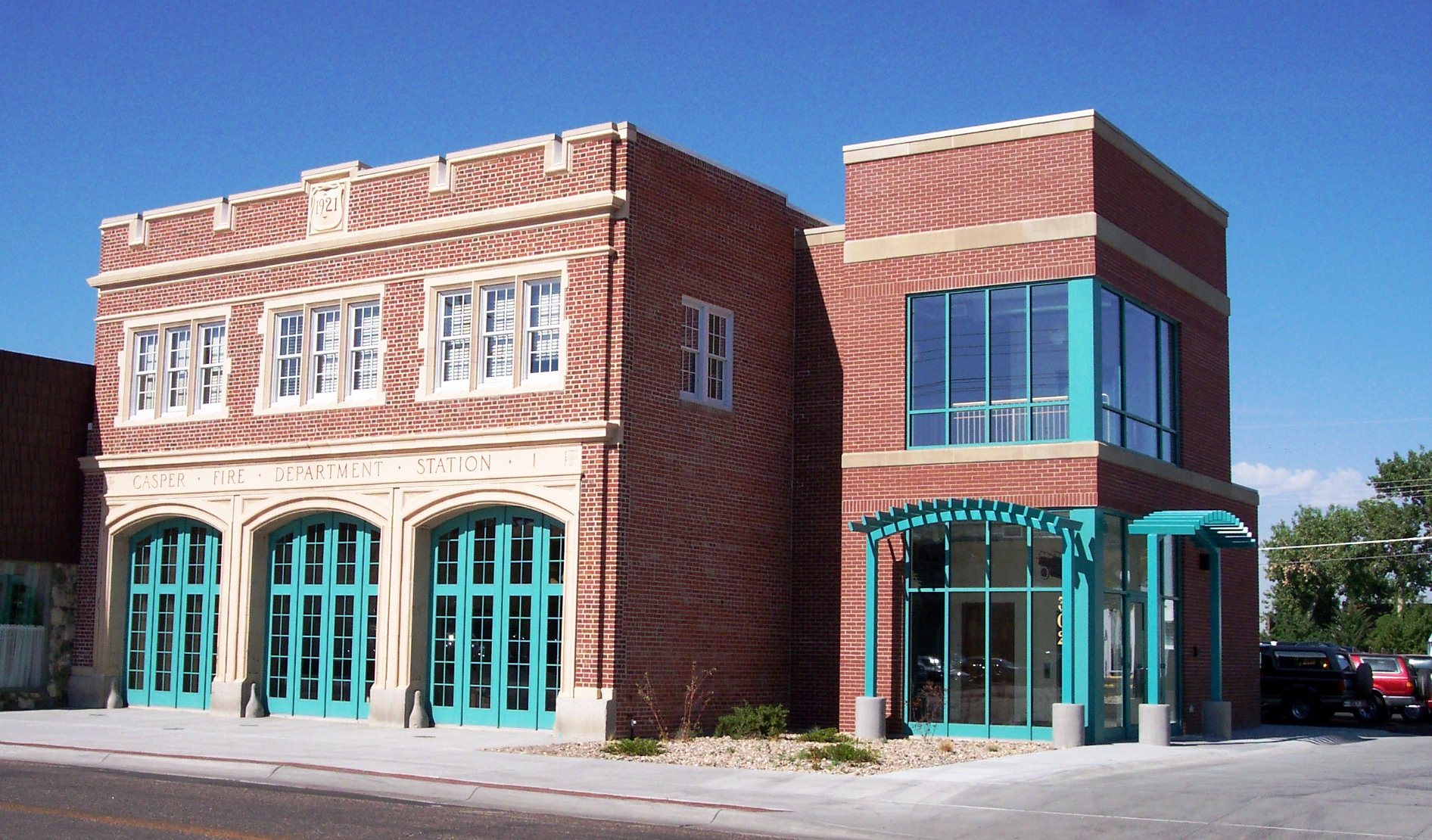 The adaptively reused Casper Fire Station following rehabilitation.