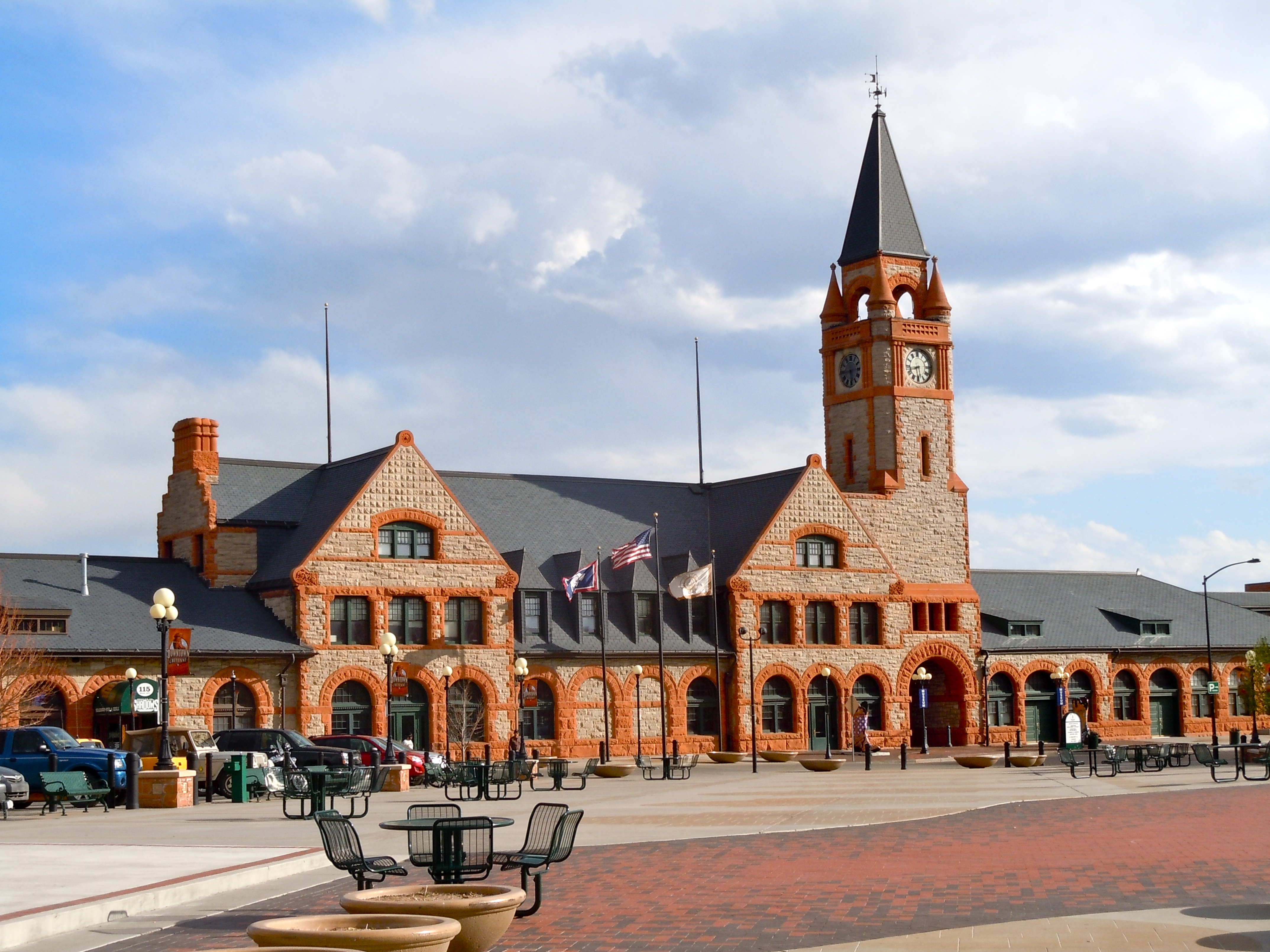 The Union Pacific Railroad Depot (1889) has been restored as the Cheyenne Depot Museum.