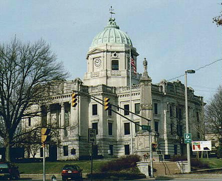 The Monroe County Courthouse in Bloomington, Indiana