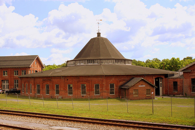 The Martinsburg Roundhouse, part of the city's historic Baltimore and Ohio Railroad shop complex. (Photo by Brent Moore.)