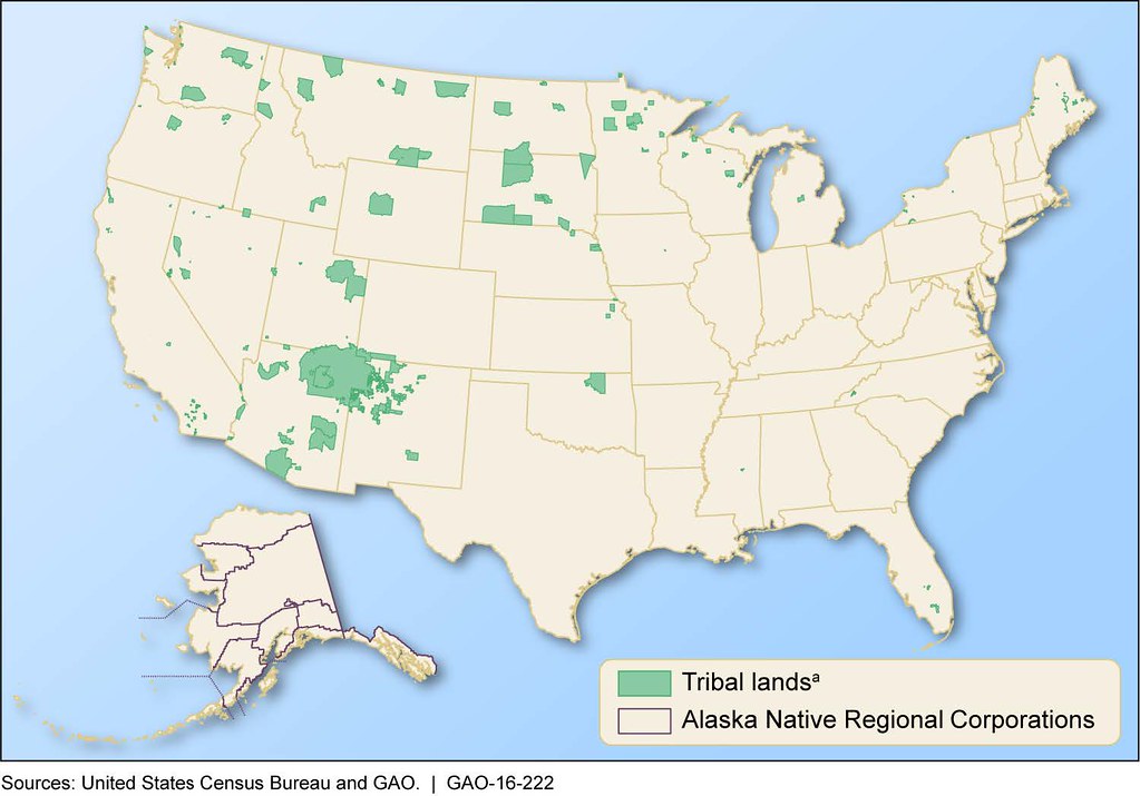 Map showing Indian reservation areas