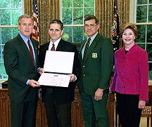 Accepting the award were Mr. Bruce Vincent, Executive Director, ProviderPals; and Mr. Bob Castaneda, Forest Supervisor, United States Department of Agriculture.