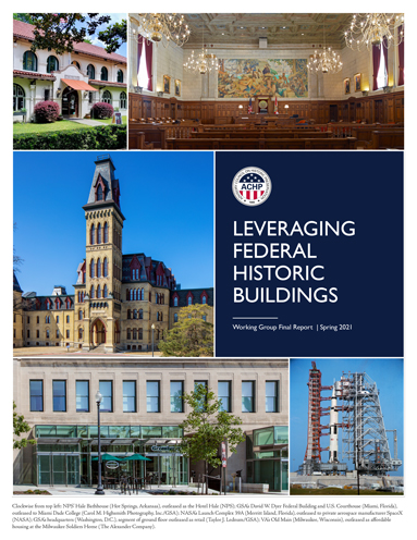 Photo Montage Cover of Leveraging Federal Historic Buildings Final Report