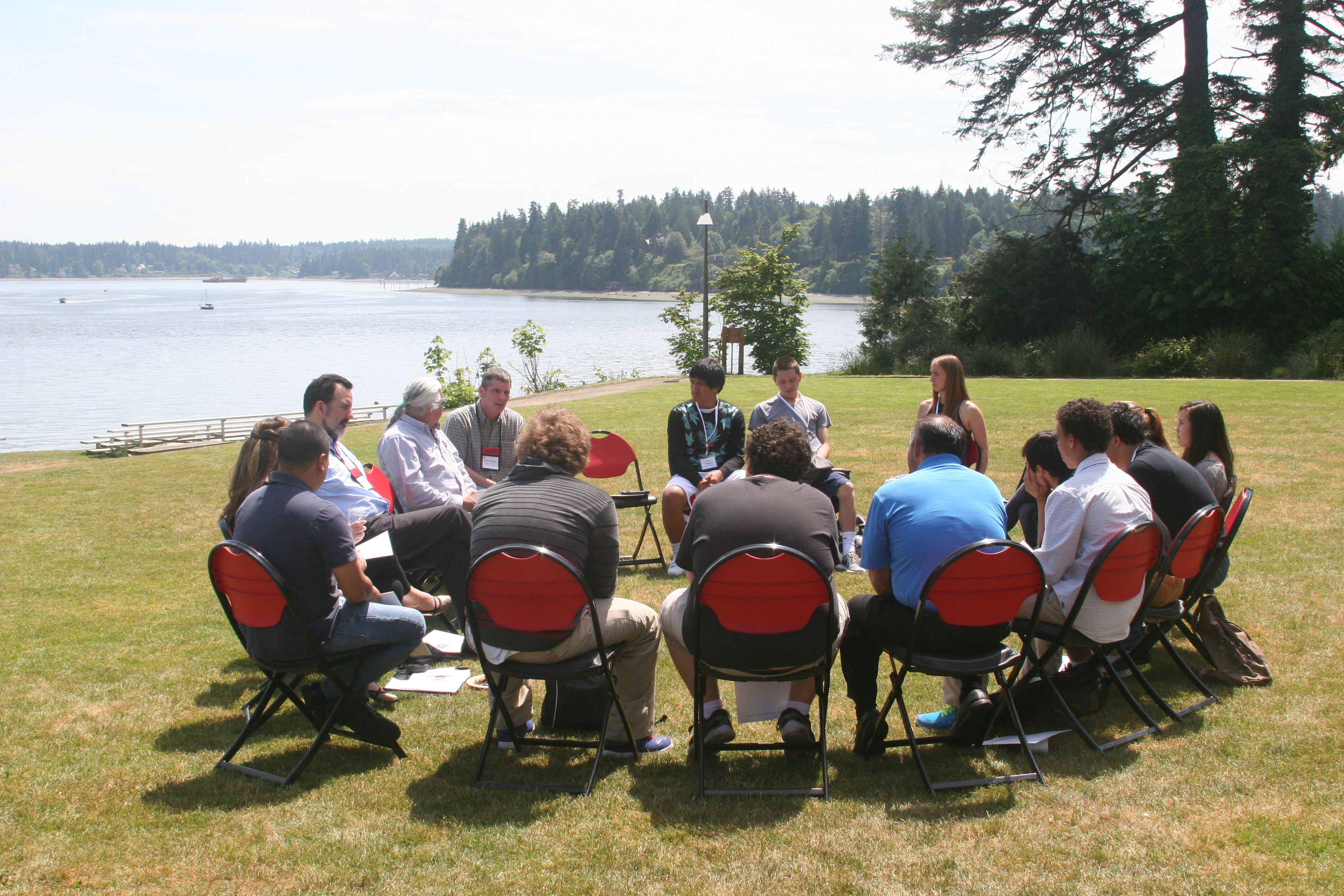 People sitting in round table discussion