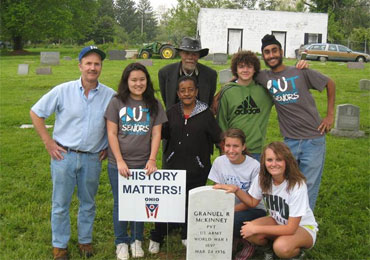 Students in Graveyard