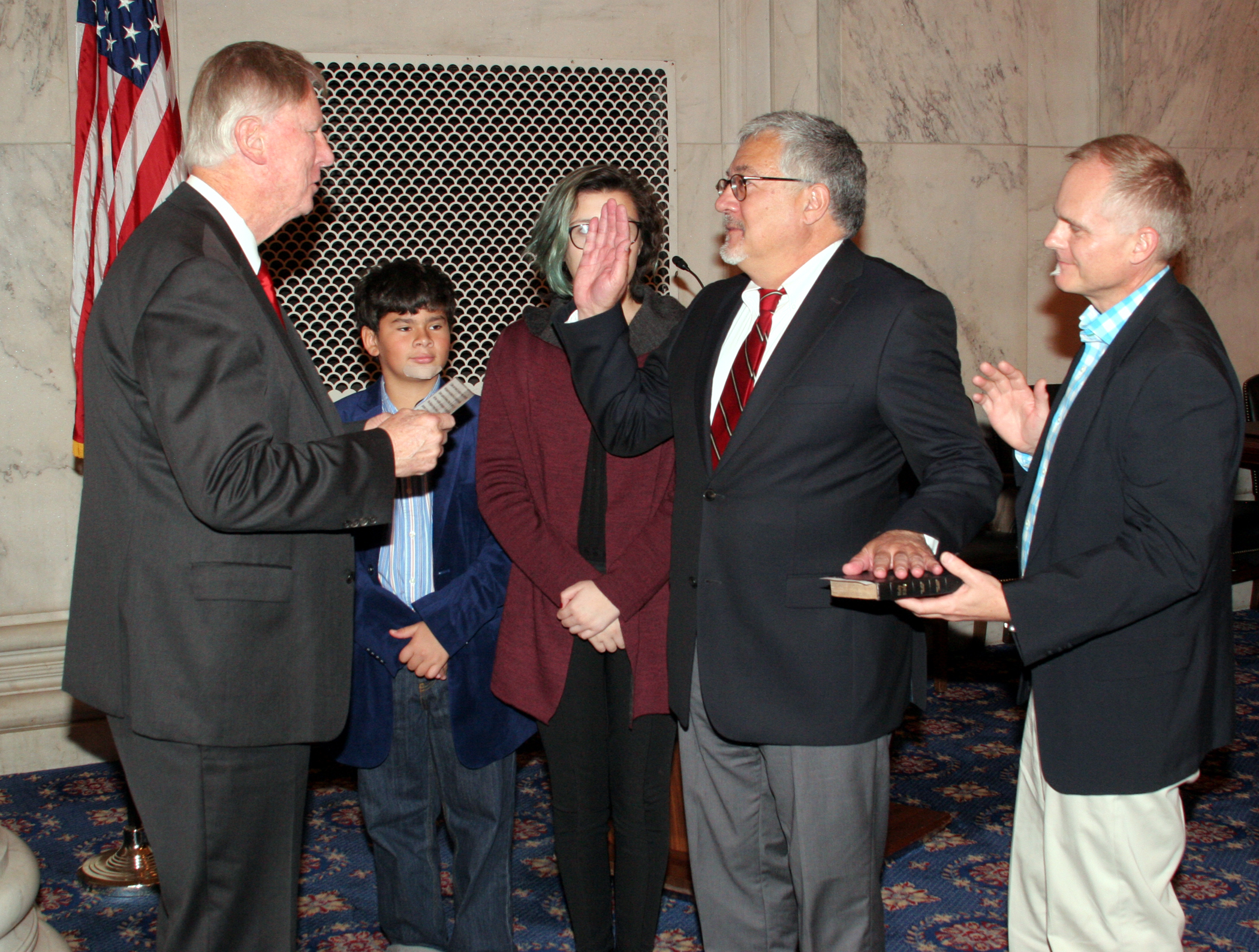 Luis Hoyos being sworn in as an ACHP member.