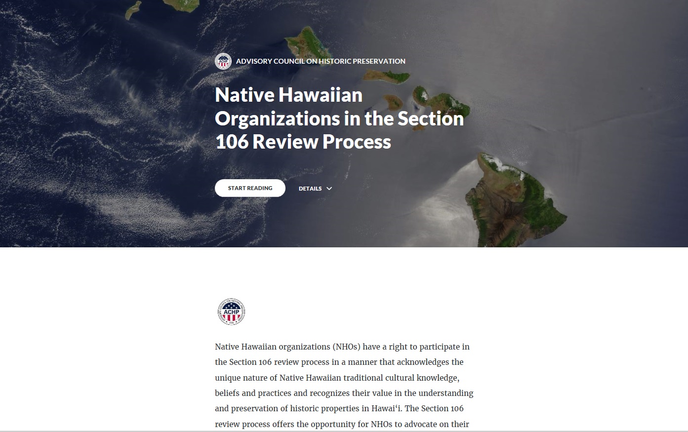 Native Hawaiian Organizations in the Section 106 Process 