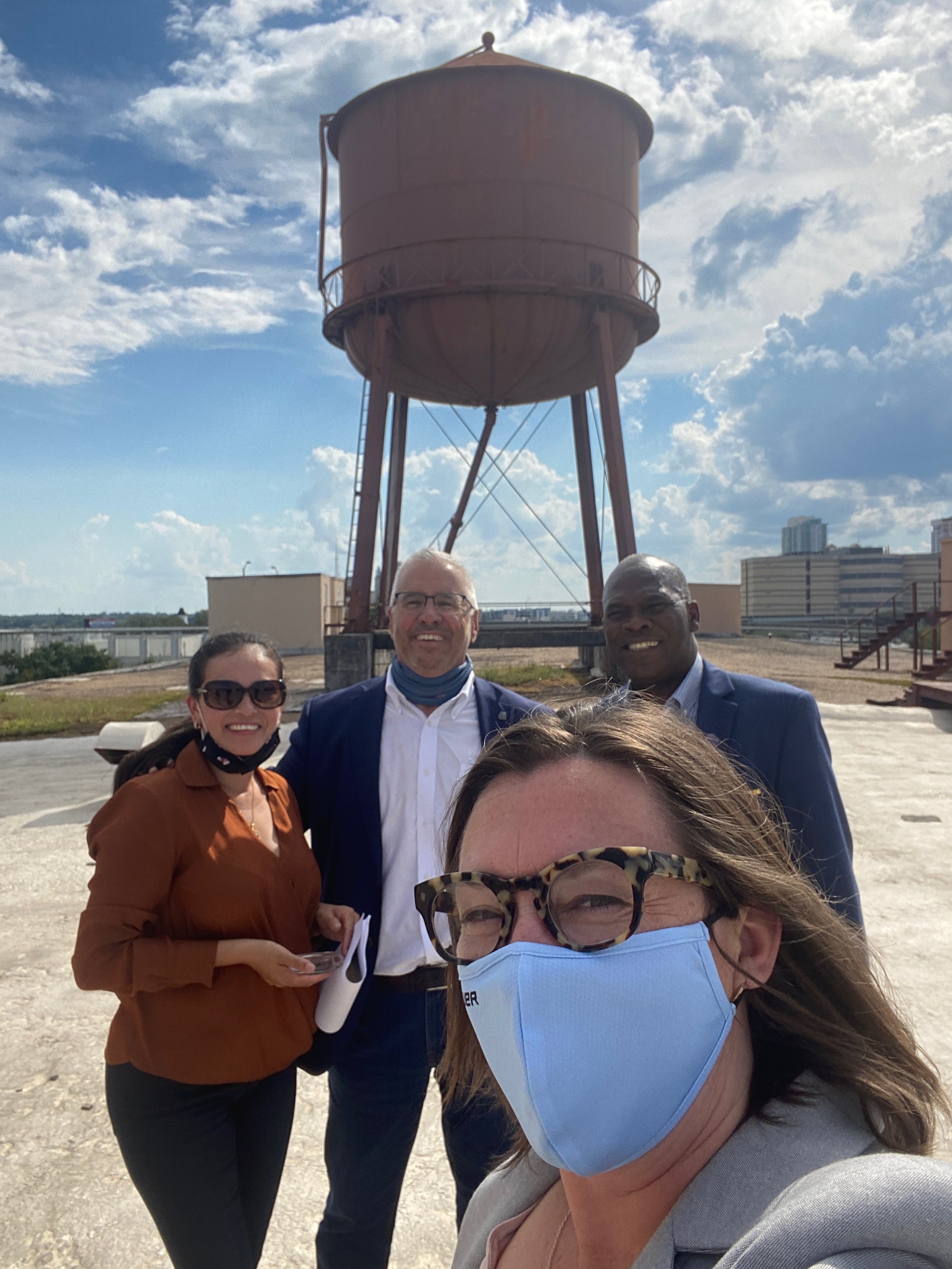 Chairman Jorjani, Vice Chair Rick Gonzalez, and City Councilman Gaffney at Union Terminal Warehouse