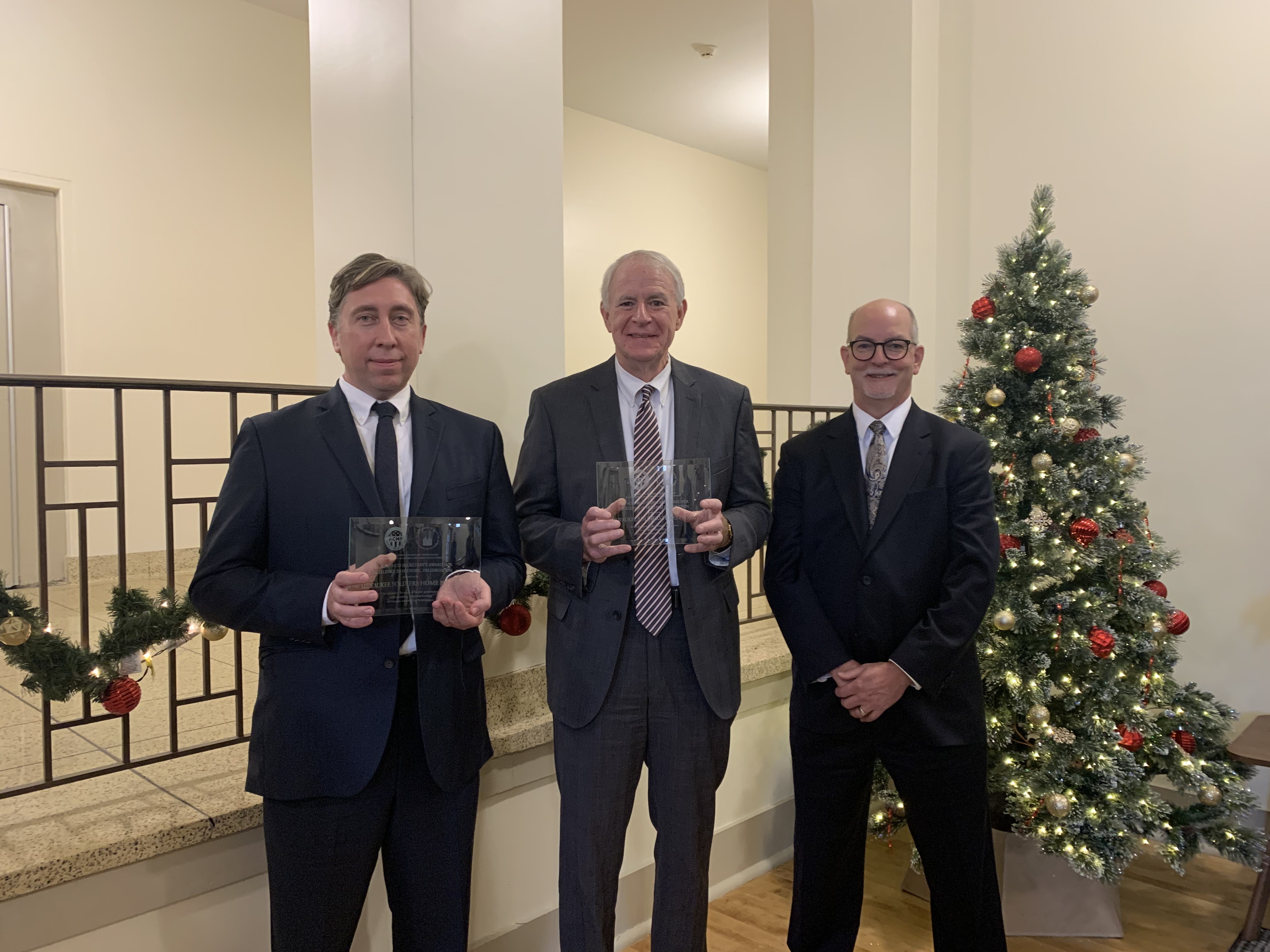 Jon Beck, Milwaukee Mayor Tom Barrett, and Jim Cunningham