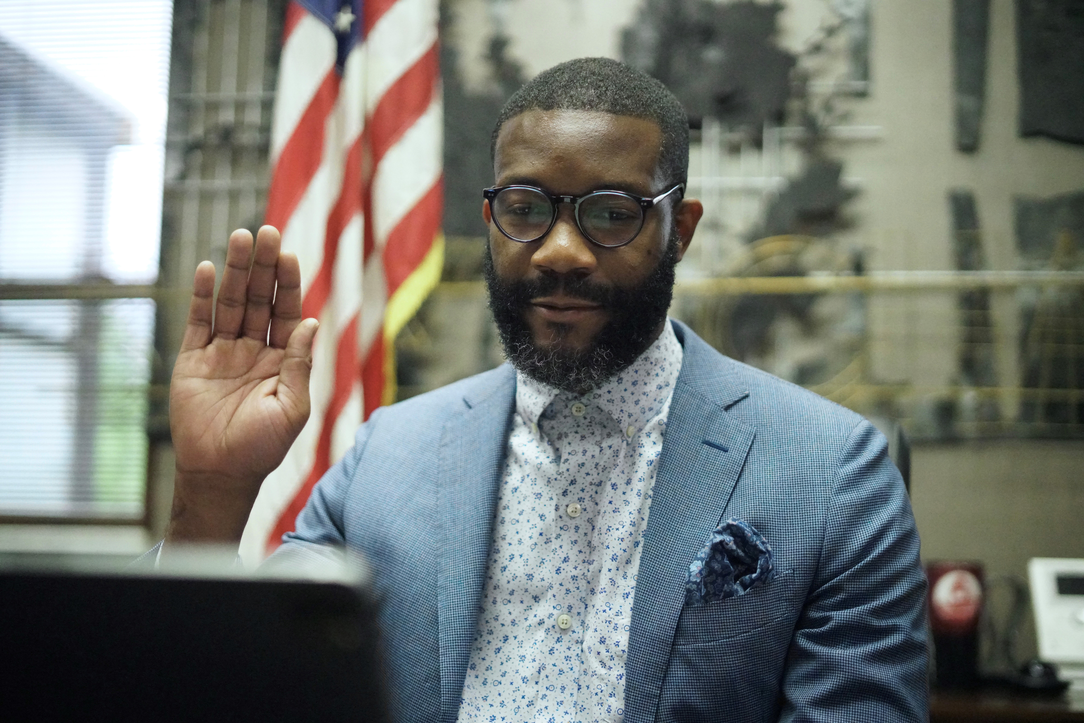 Mayor Randall Woodfin during the swearing-in ceremony