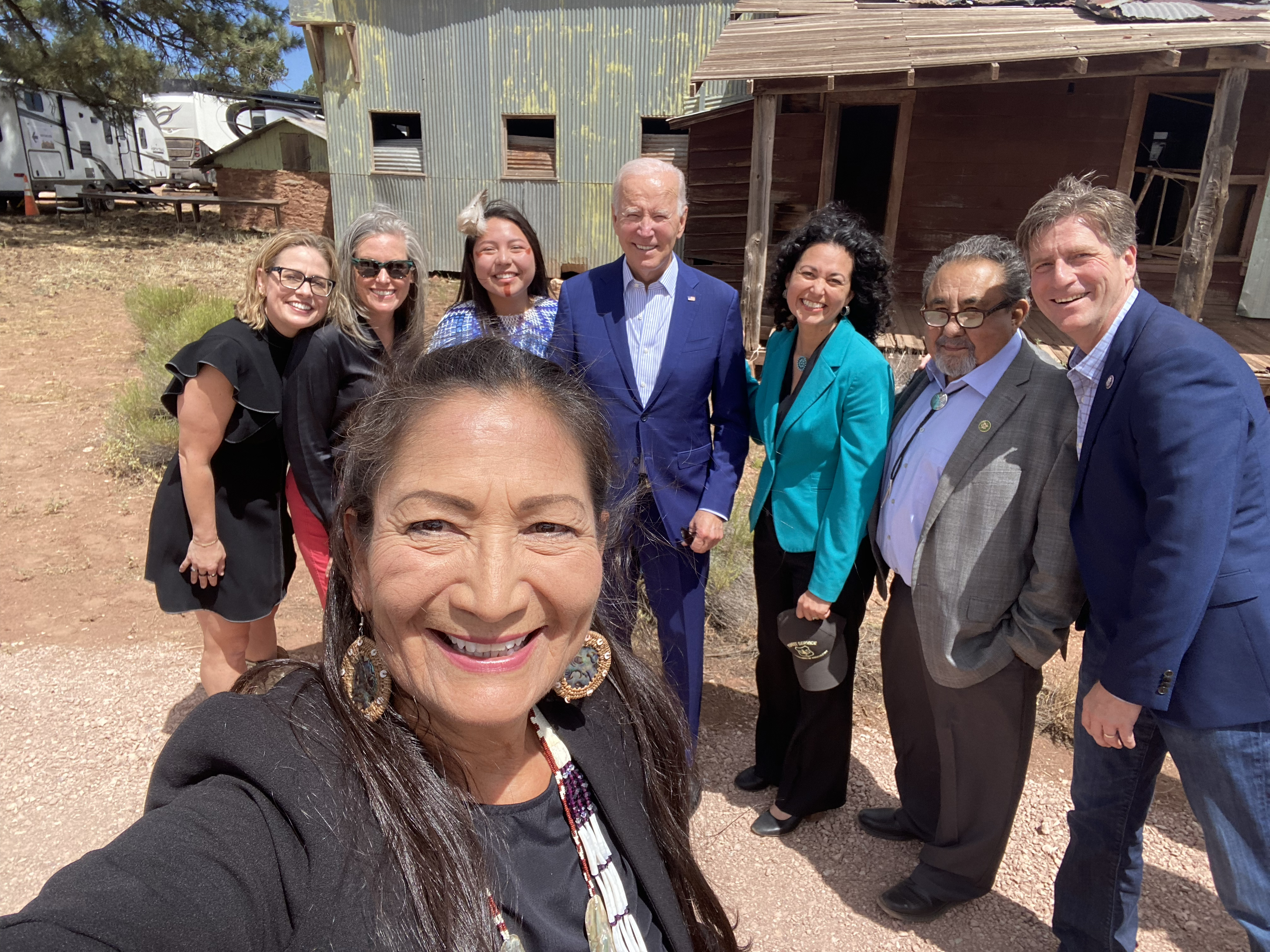 Interior Secretary Deb Haaland snaps a selfie (DOI)