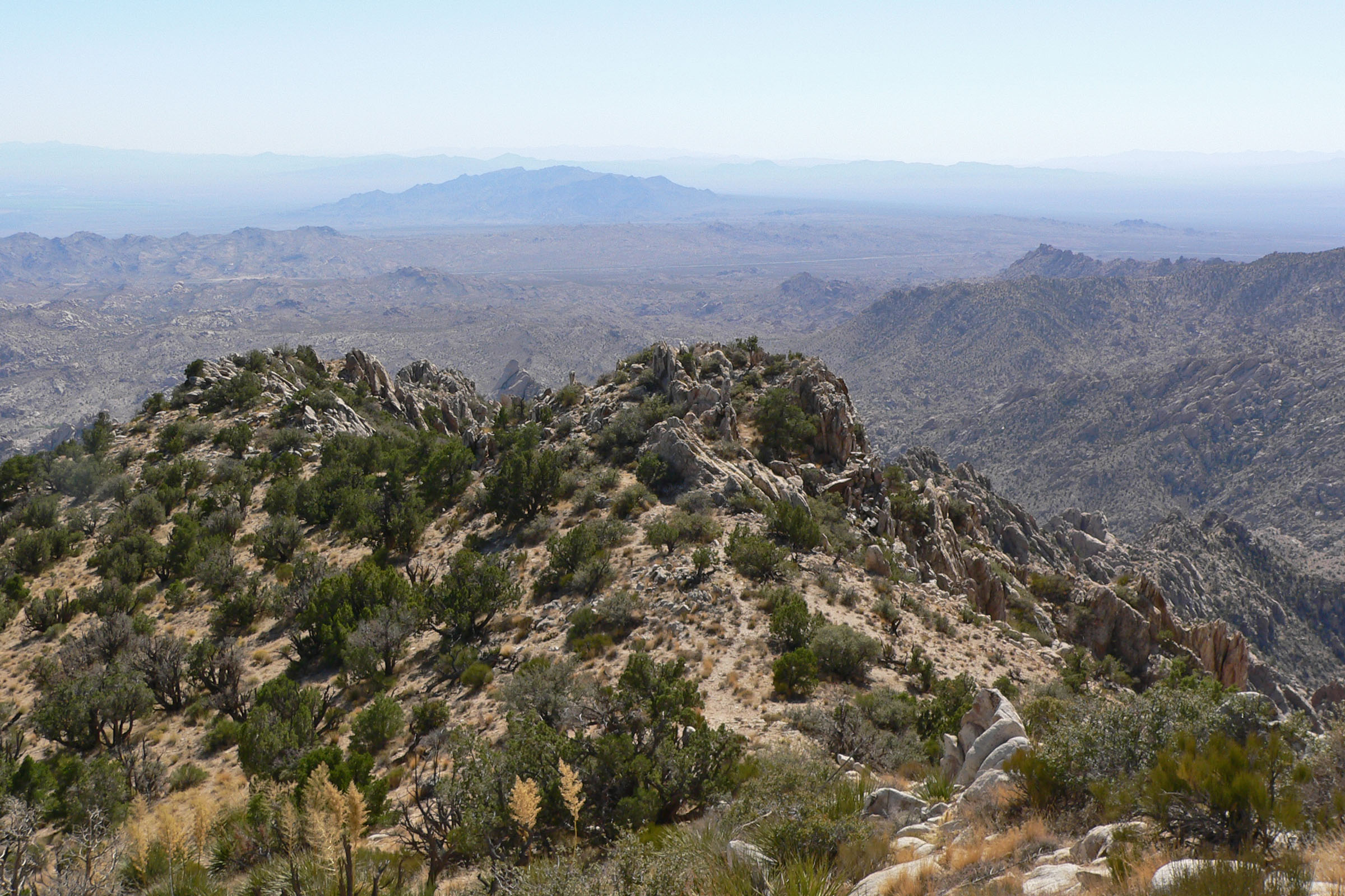 View of summit ridge during descent, Spirit Mountain, Newberry Mountains (Stan Sheb)