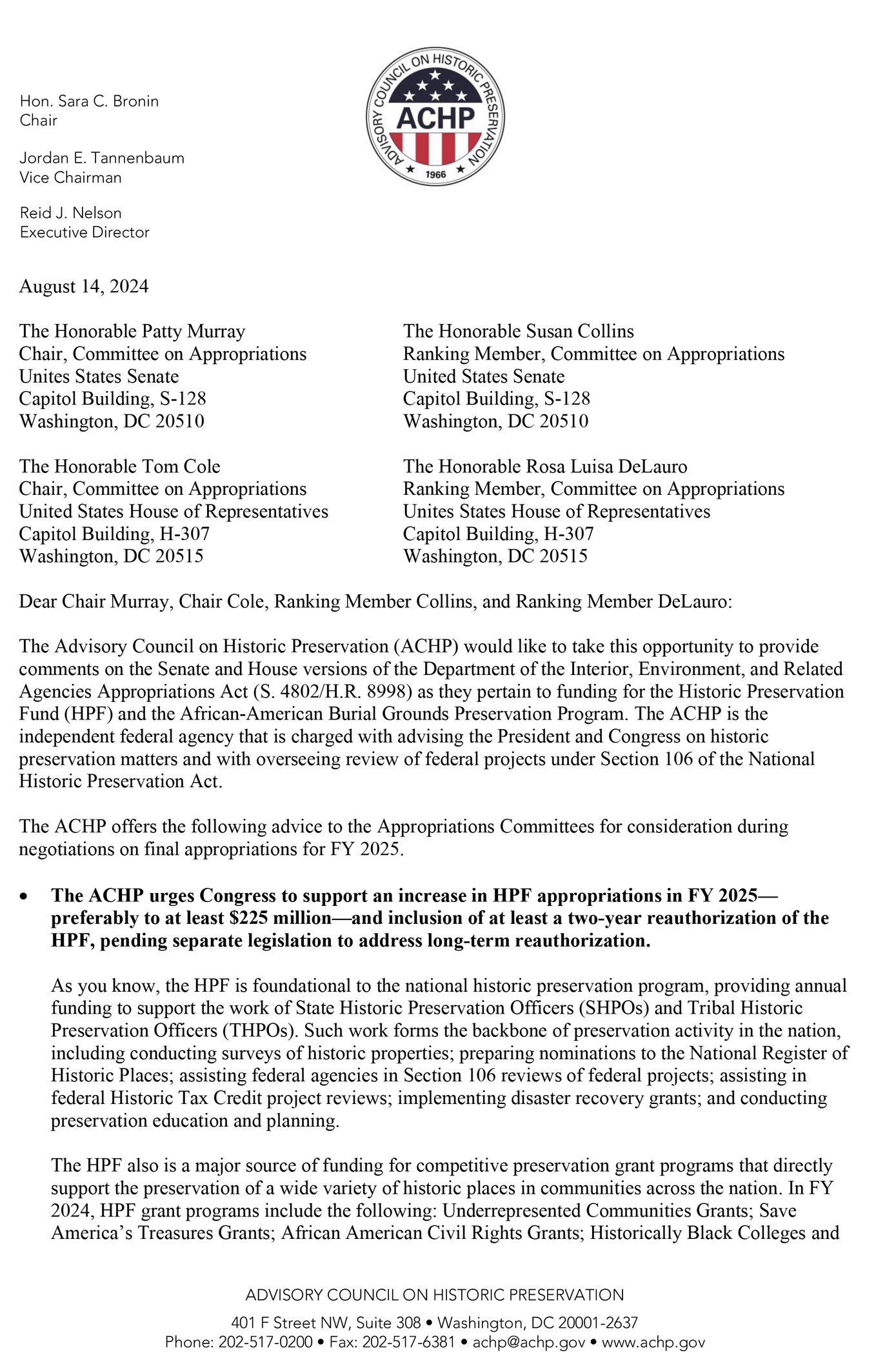 HPF Letter