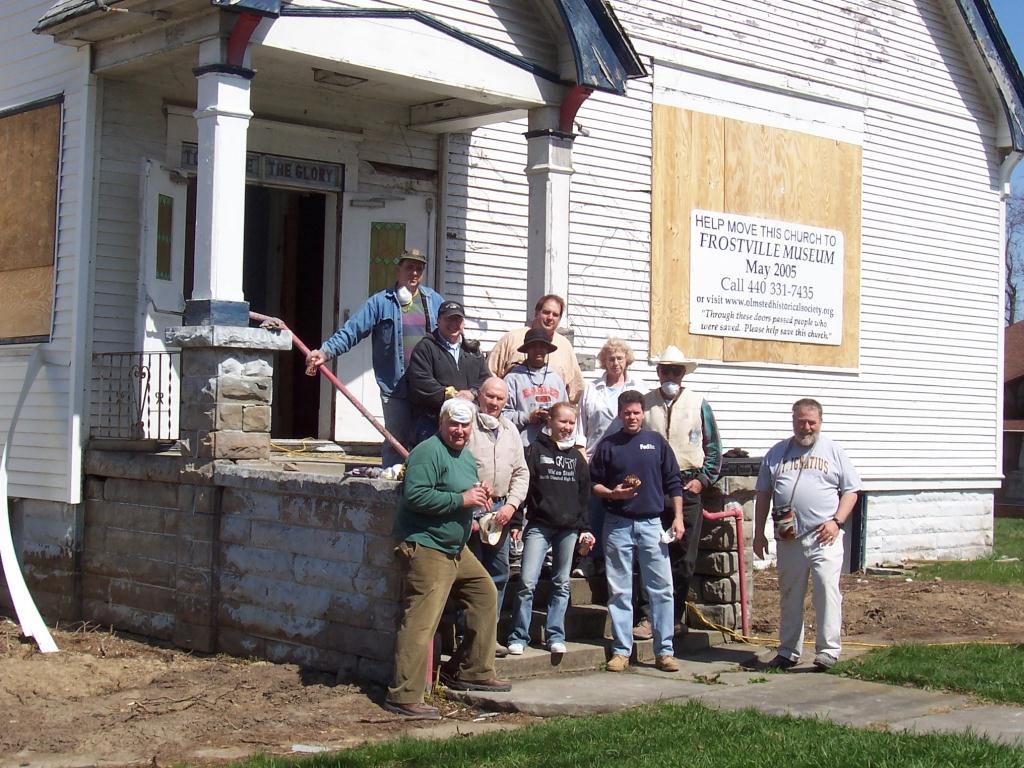 Some of the volunteers who helped prepare the Barton Church for relocation to the Frostville Museum complex.