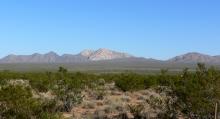 Newberry Mountains from the Eldorado Valley, with Spirit Mountain at the center (Stan Shebs)