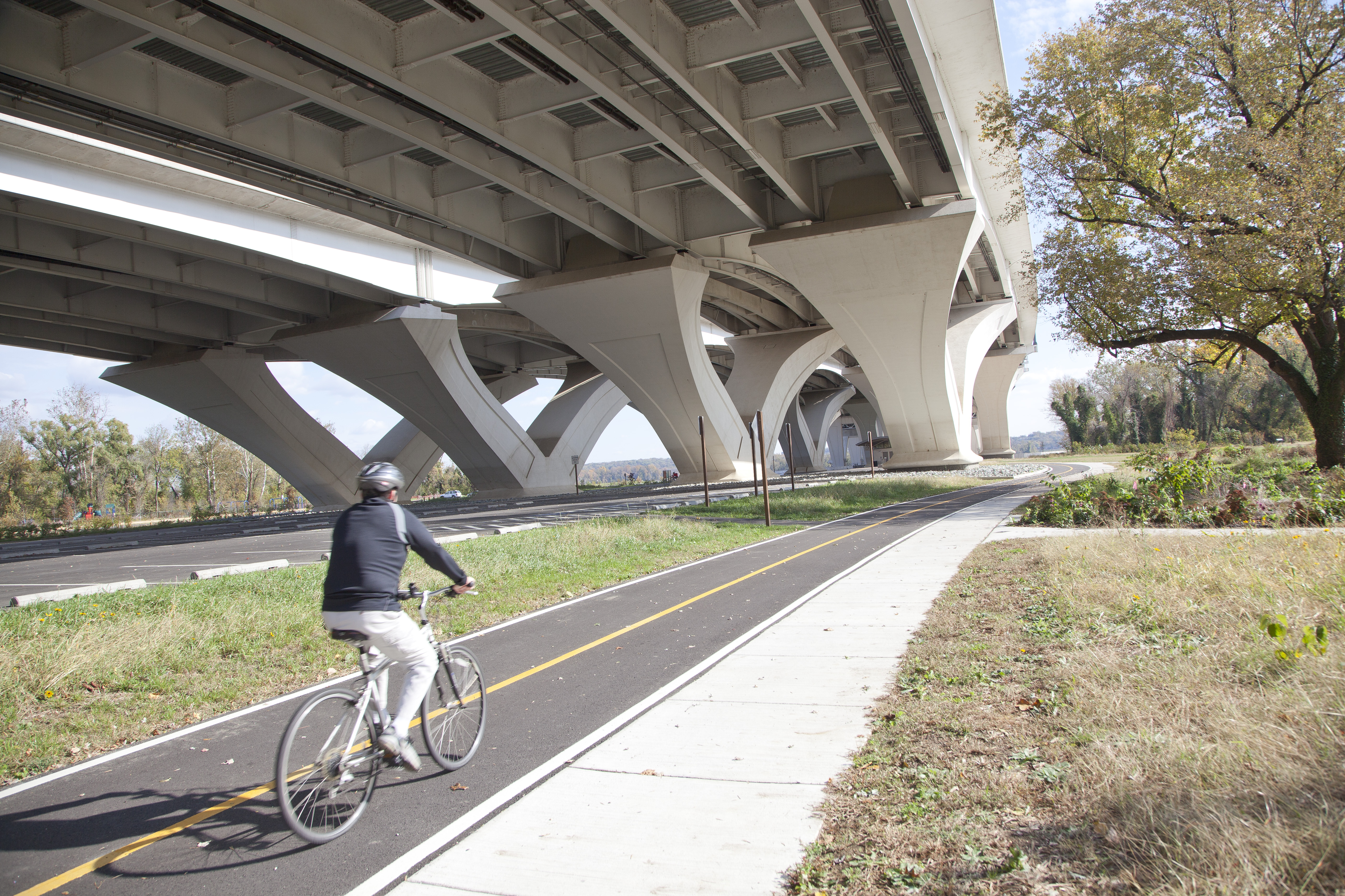 cyclist at park