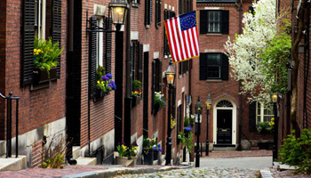 Street scene in Historic Beacon Hill District, Boston, Massachusetts. Photo from Fotolia.com